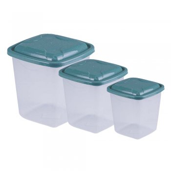 ORGANIZADOR DE MANTIMENTO PMG QUADRADO - 700ML/1,3L/3L - 3 PÇS