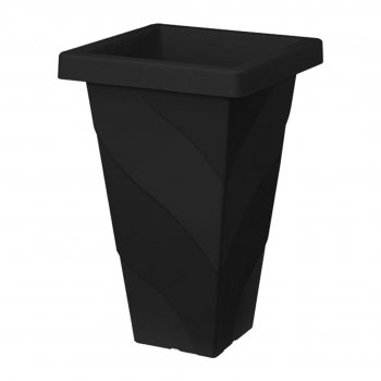 VASO ROMA QUADRADO PRETO 20L