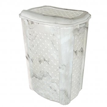 CESTO RATTAN C/ TAMPA MARMORIZADO - 45L