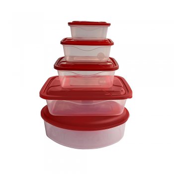 CJ.ORGANIZADOR OVAL 6L + CAIXA RET 3,3L C/1 PMG RET 300ML/700ML/1,390ML - 5PÇS