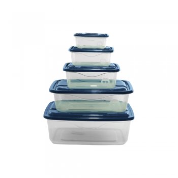 CONJ.5 PÇS: CX RETANGULAR 3,3L + CX.RETANGULAR 5,5L + 1 PMG RETANGULAR 300/700/1,390ML