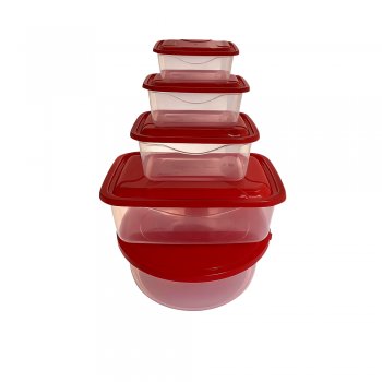 CJ.DOUBLE WALL RED. 4L + CAIXA RET 3,3L C/1 PMG RET 300ML/700ML/1,390ML   - 5PÇS